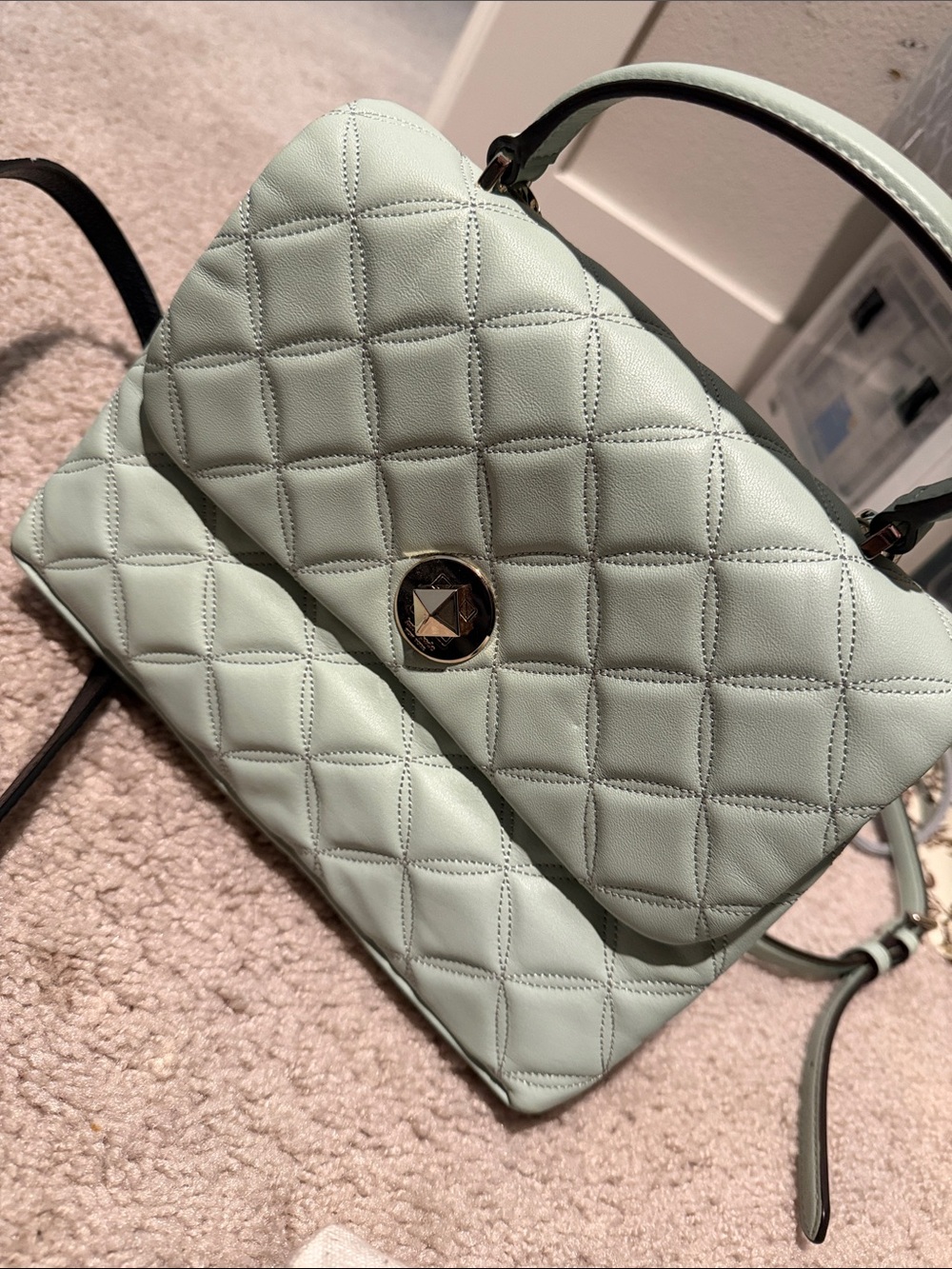 kate spade Quilted Shoulder Bag in Mint Green